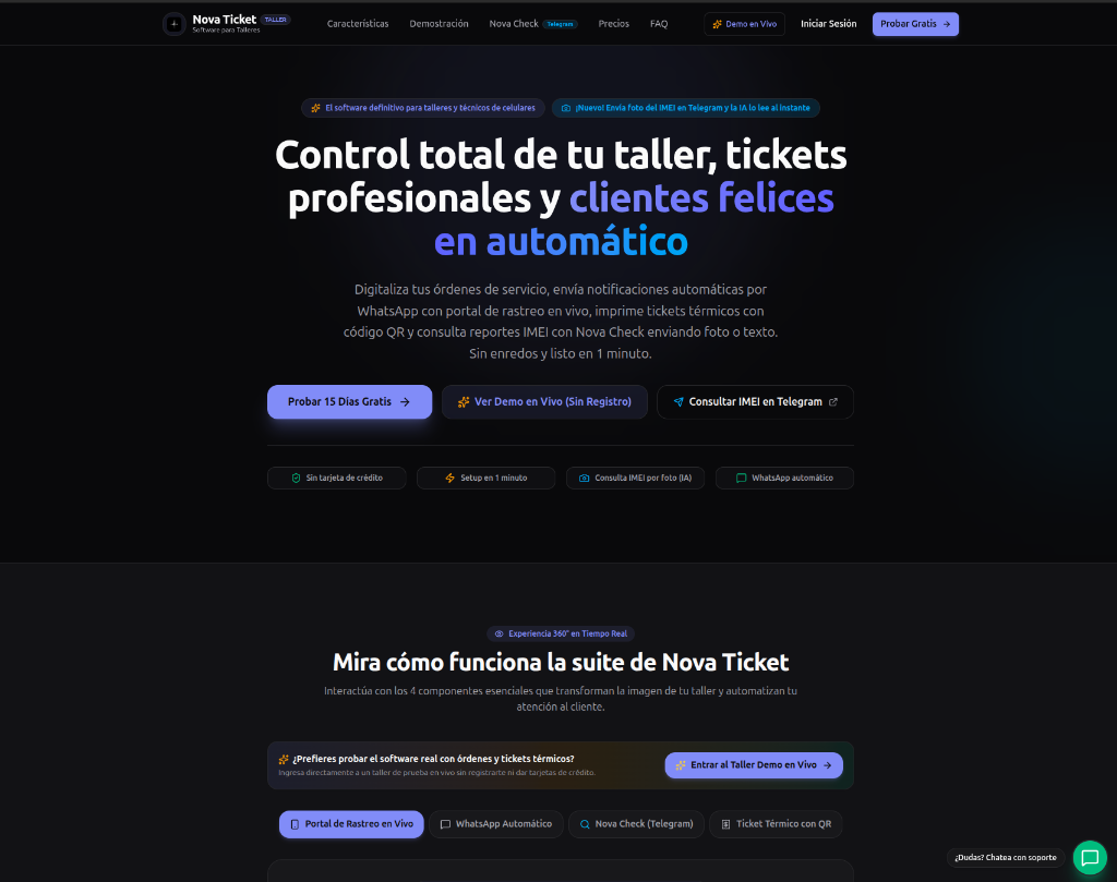 Nova Ticket — Multi-Tenant SaaS Operating System for Tech Repair Shops screenshot 2